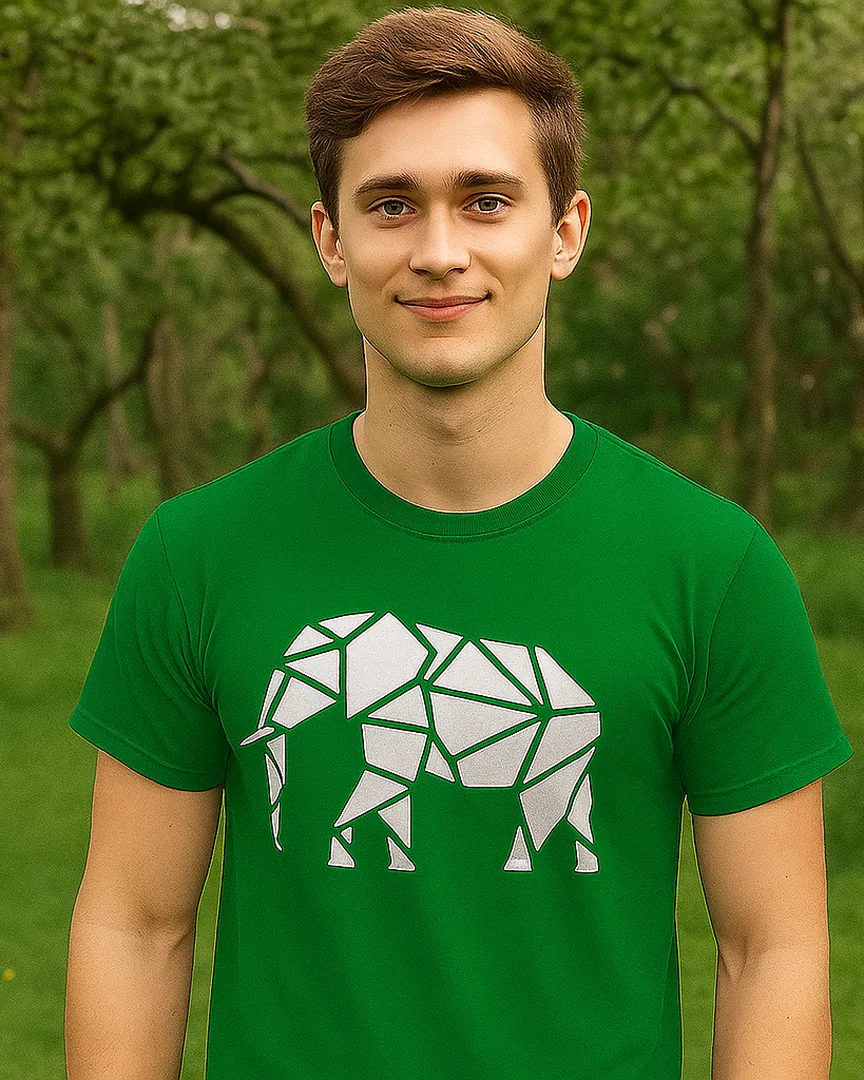 Camiseta Elefante Geométrico color Verde Cali