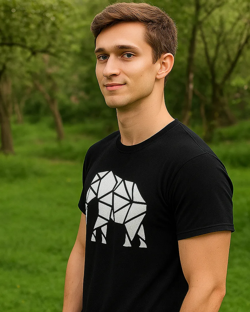 Camiseta Elefante Geométrico color Negro
