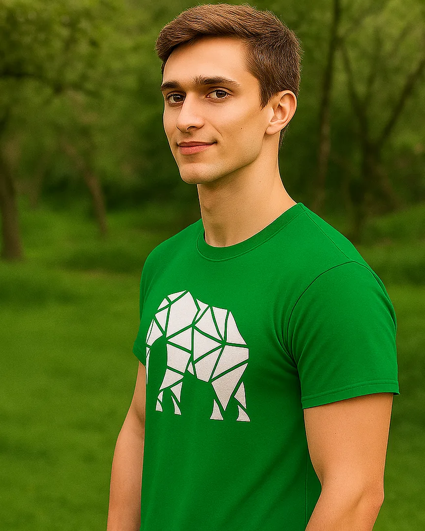Camiseta Elefante Geométrico color Verde Cali