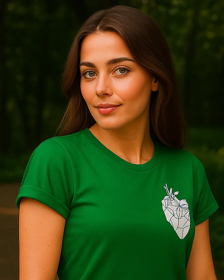 Camiseta Corazón Anatómico color Verde Cali
