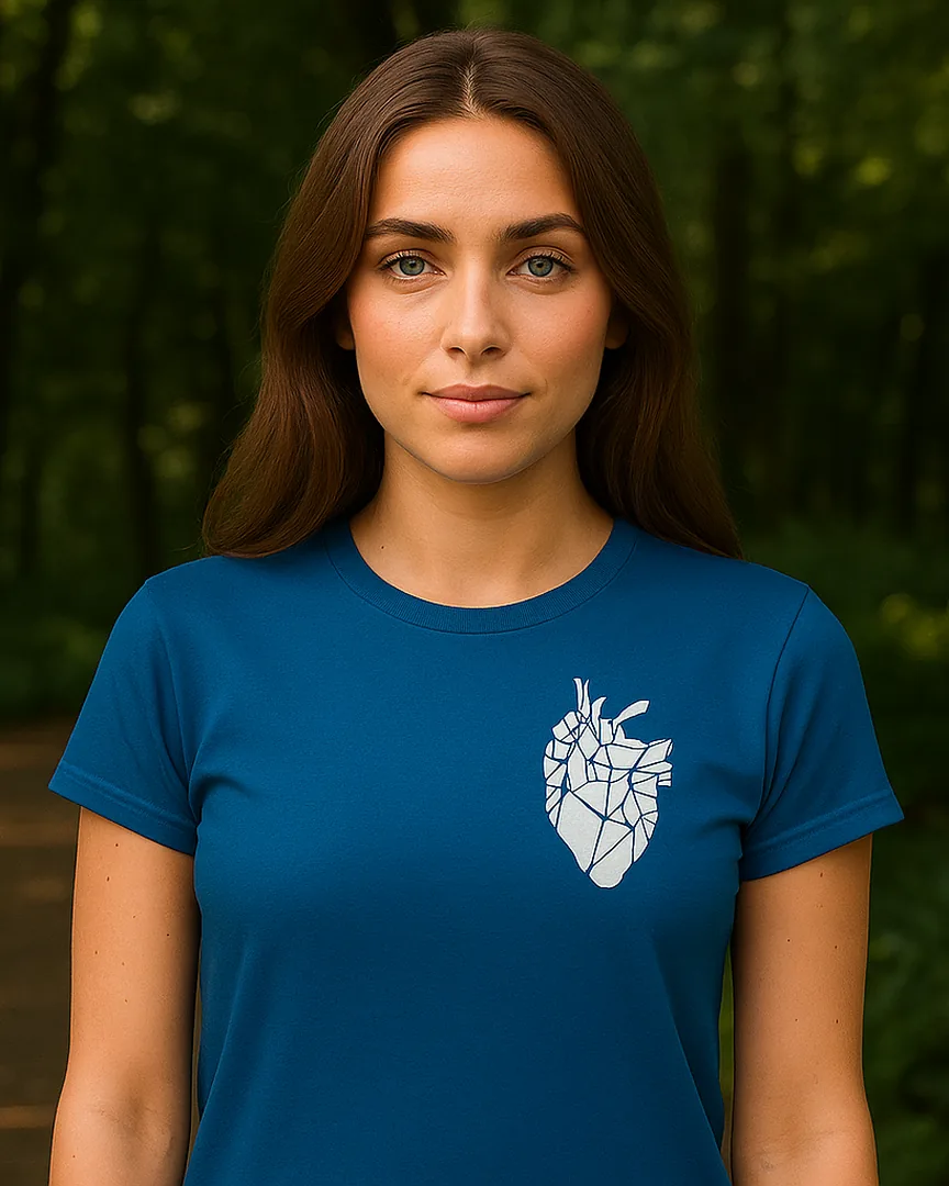 Camiseta Corazón Anatómico color Azul Turqui