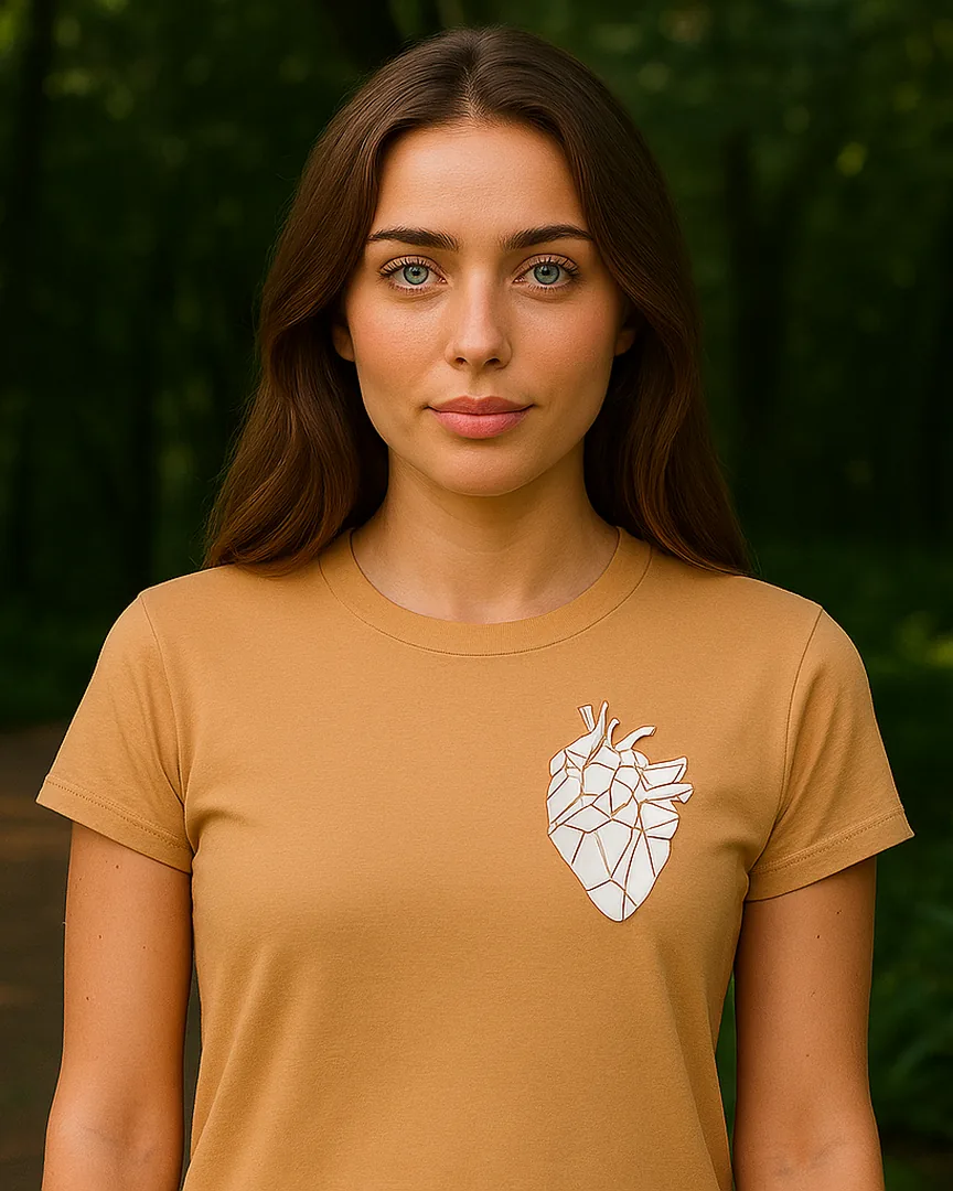 Camiseta Corazón Anatómico color Camel