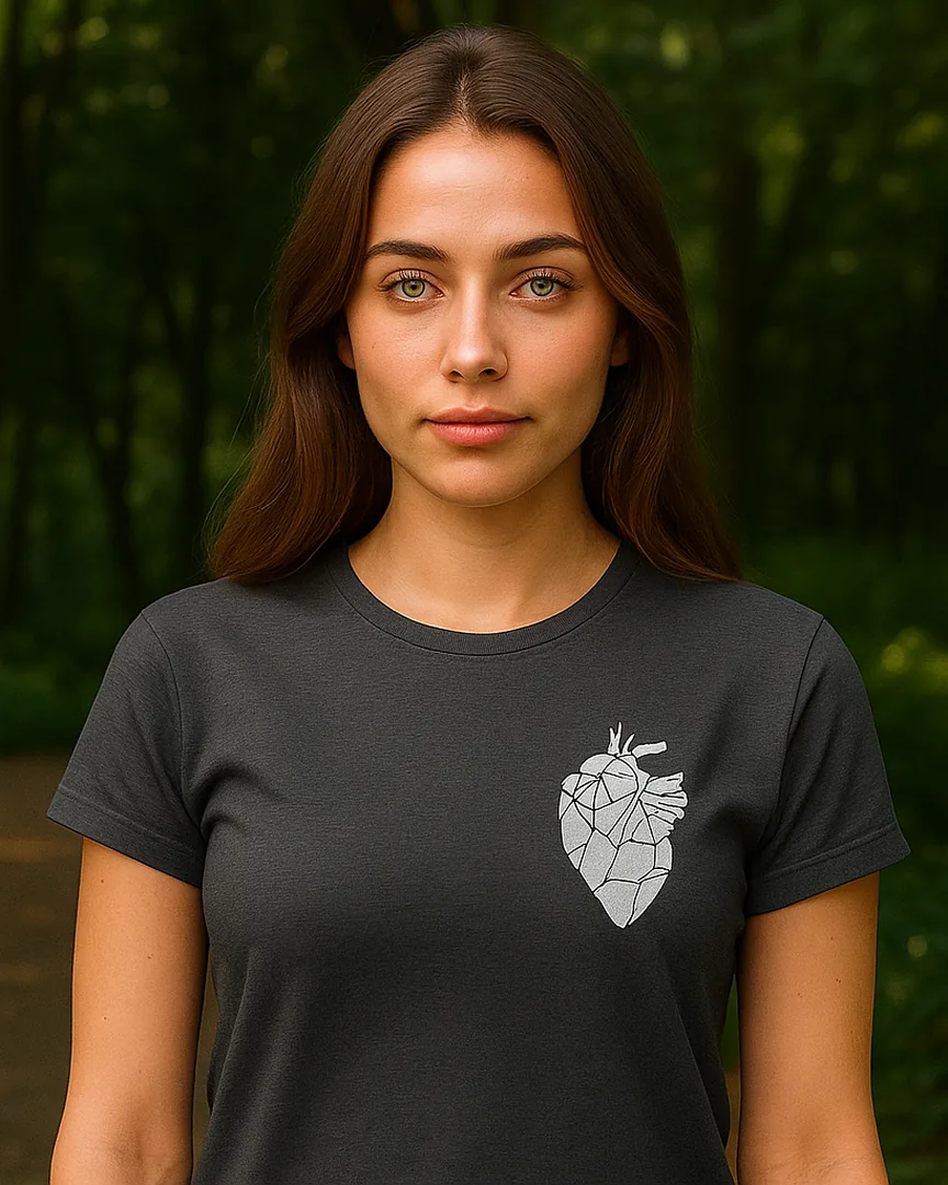 Camiseta Corazón Anatómico color Gris Jaspe