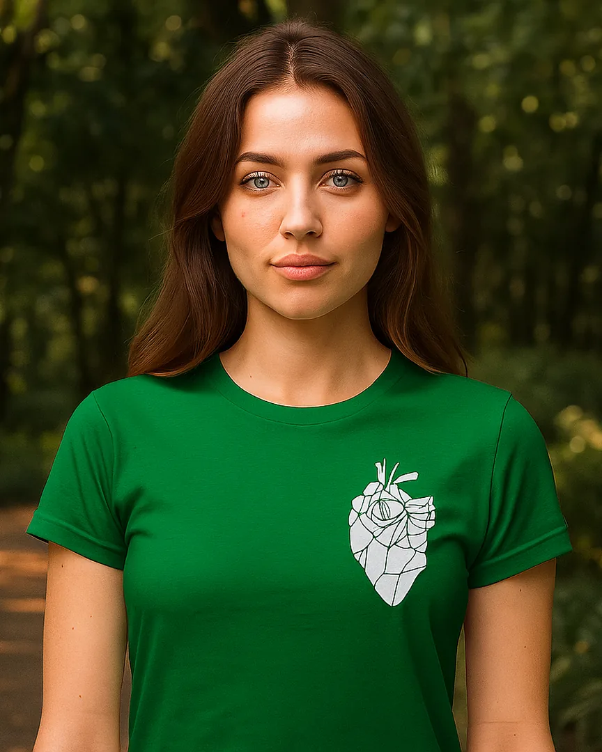 Camiseta Corazón Anatómico color Verde Cali