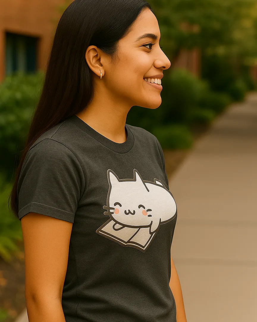 Camiseta Gatito Lector color Gris Jaspe