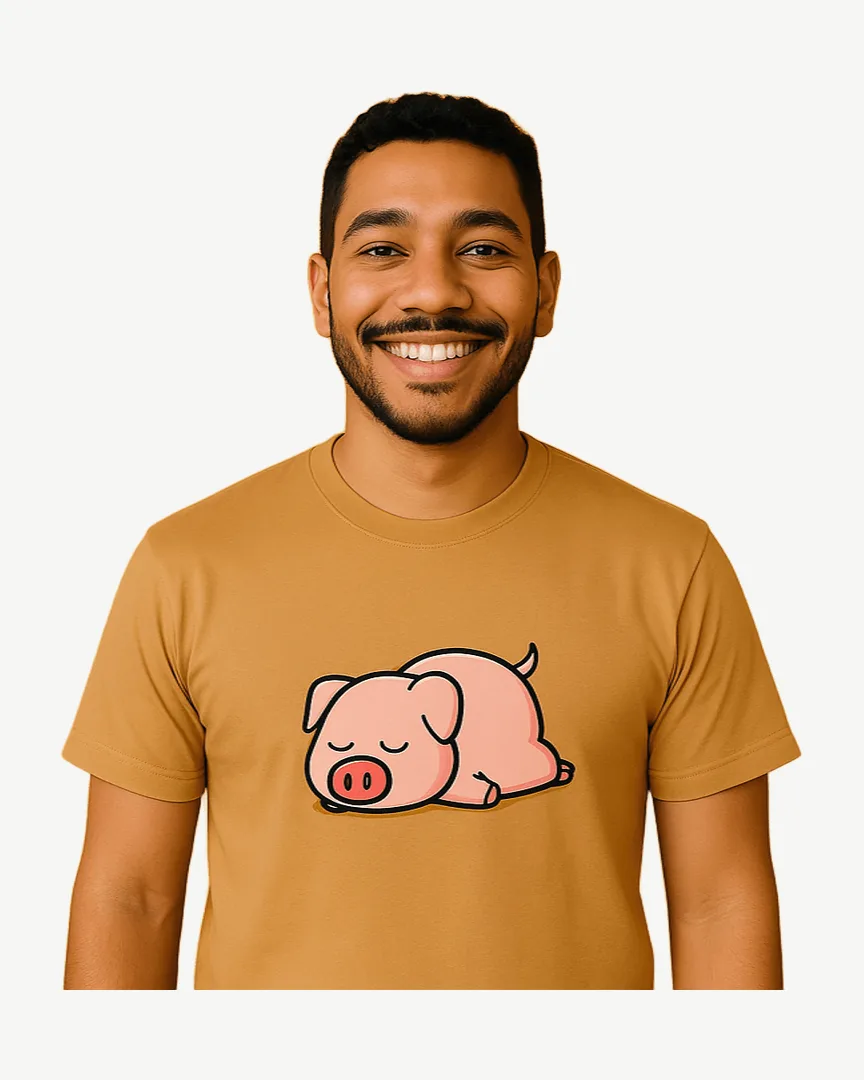 Camiseta Cerdito Dormilón color Camel