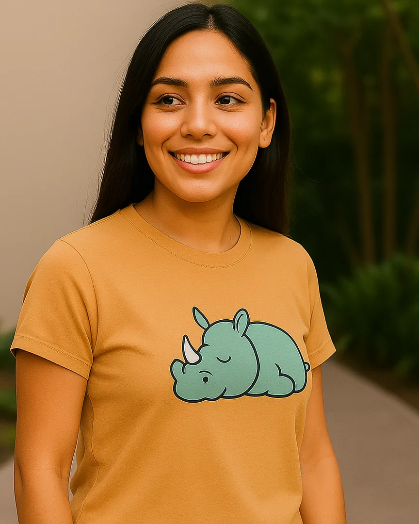 Camiseta Rinoceronte Dormilón color Camel