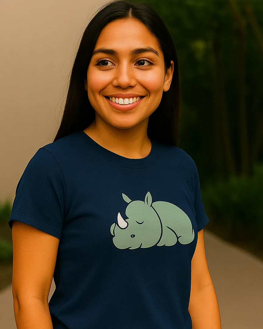 Camiseta Rinoceronte Dormilón color Azul Turqui