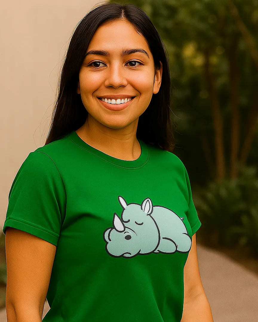 Camiseta Rinoceronte Dormilón color Verde Cali