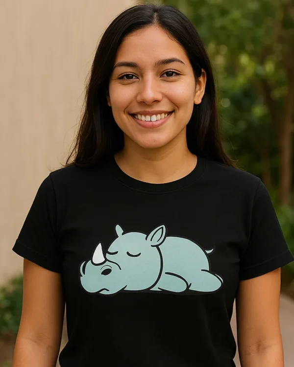 Camiseta Rinoceronte Dormilón color Negro
