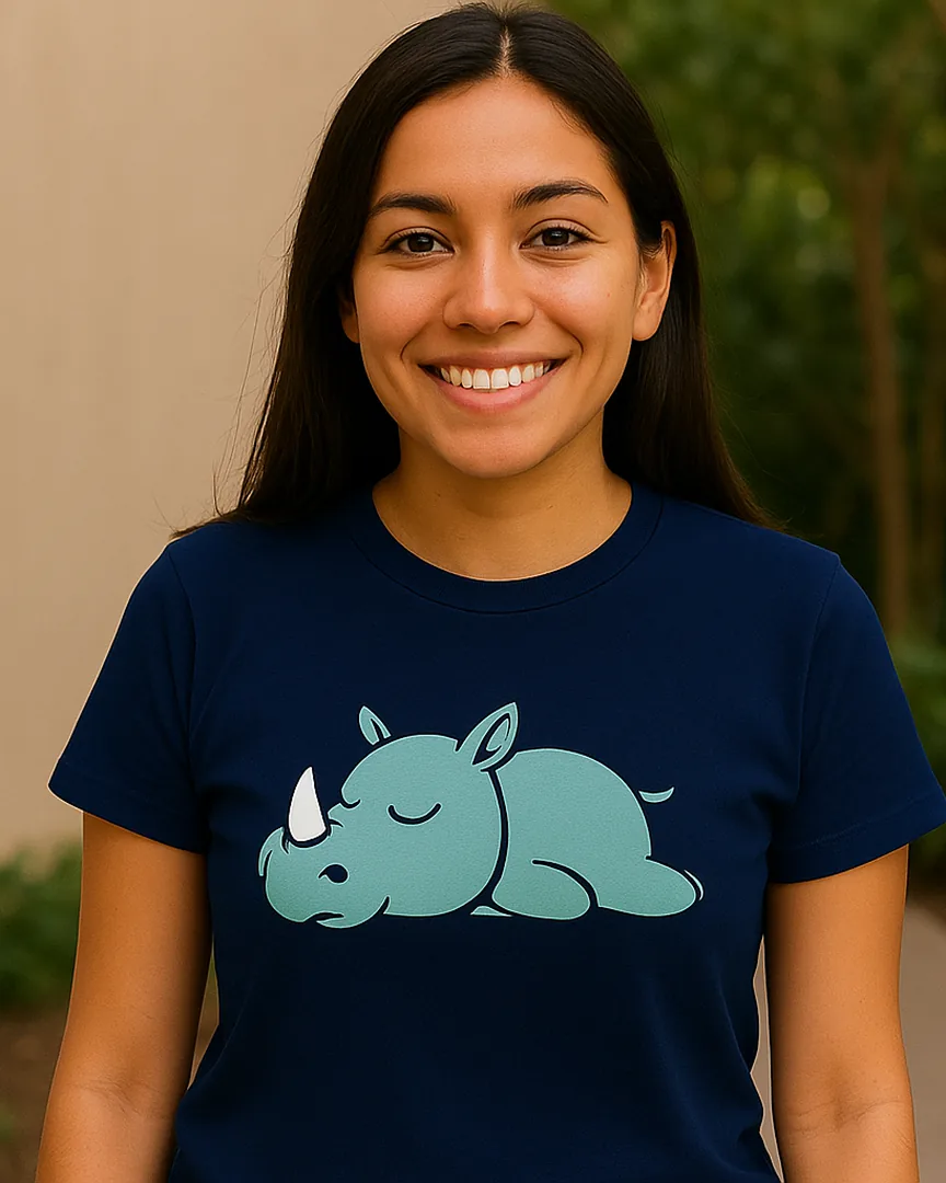 Camiseta Rinoceronte Dormilón color Azul Turqui