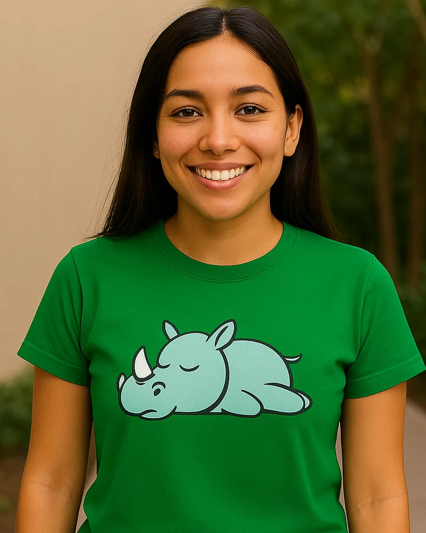 Camiseta Rinoceronte Dormilón color Verde Cali