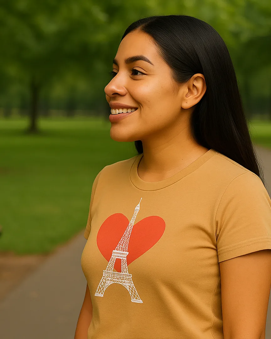 Camiseta París Torre Eiffel color Camel