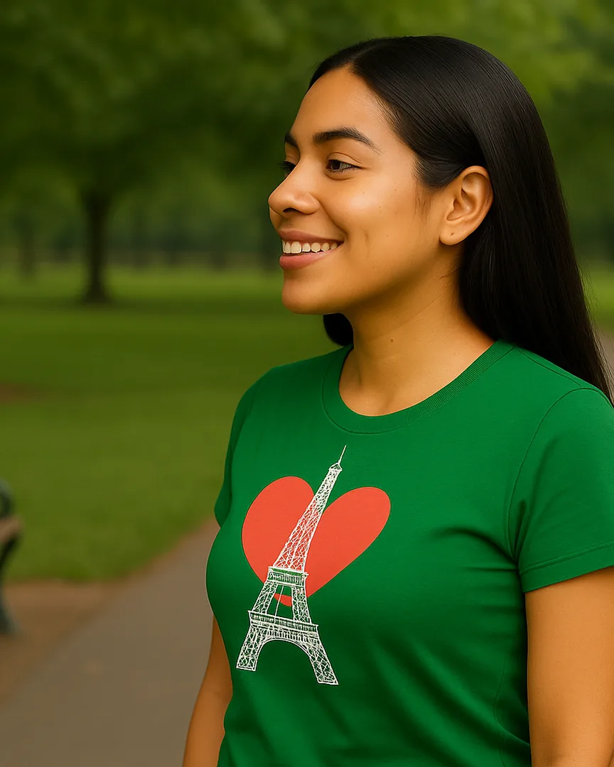 Camiseta París Torre Eiffel color Verde Cali