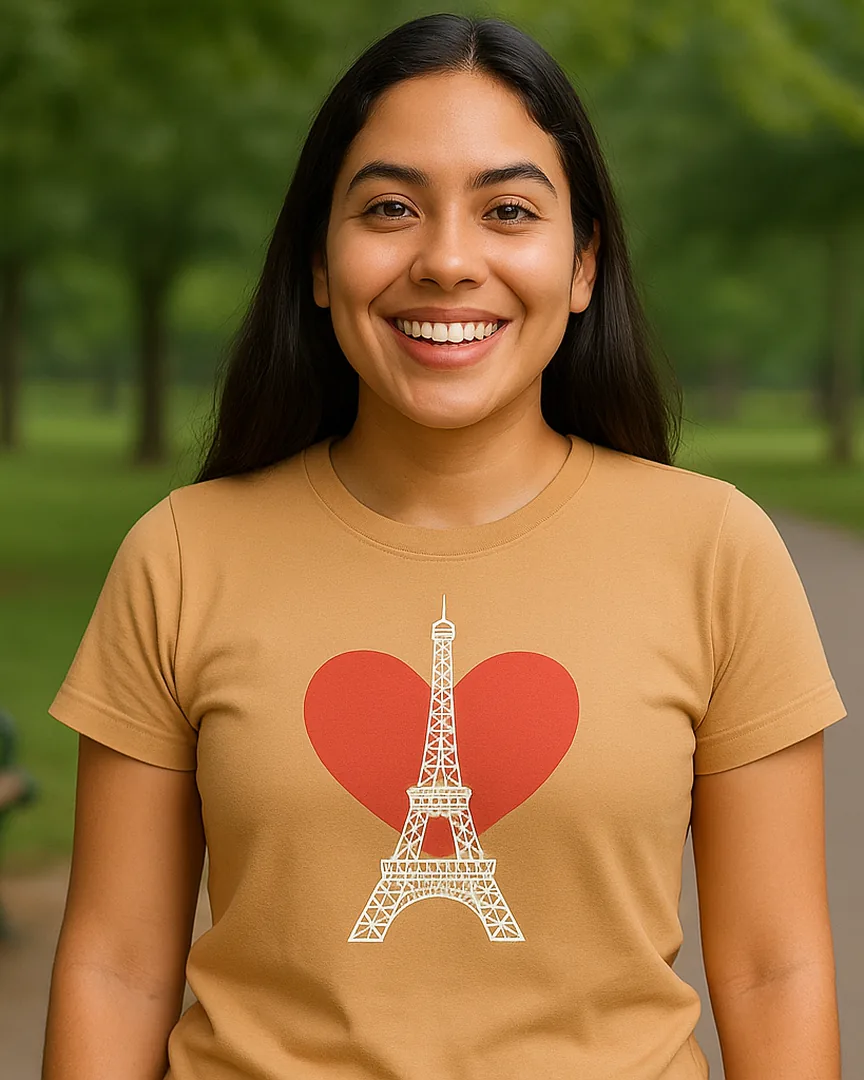 Camiseta París Torre Eiffel color Camel