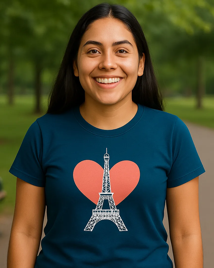 Camiseta París Torre Eiffel color Azul Turqui