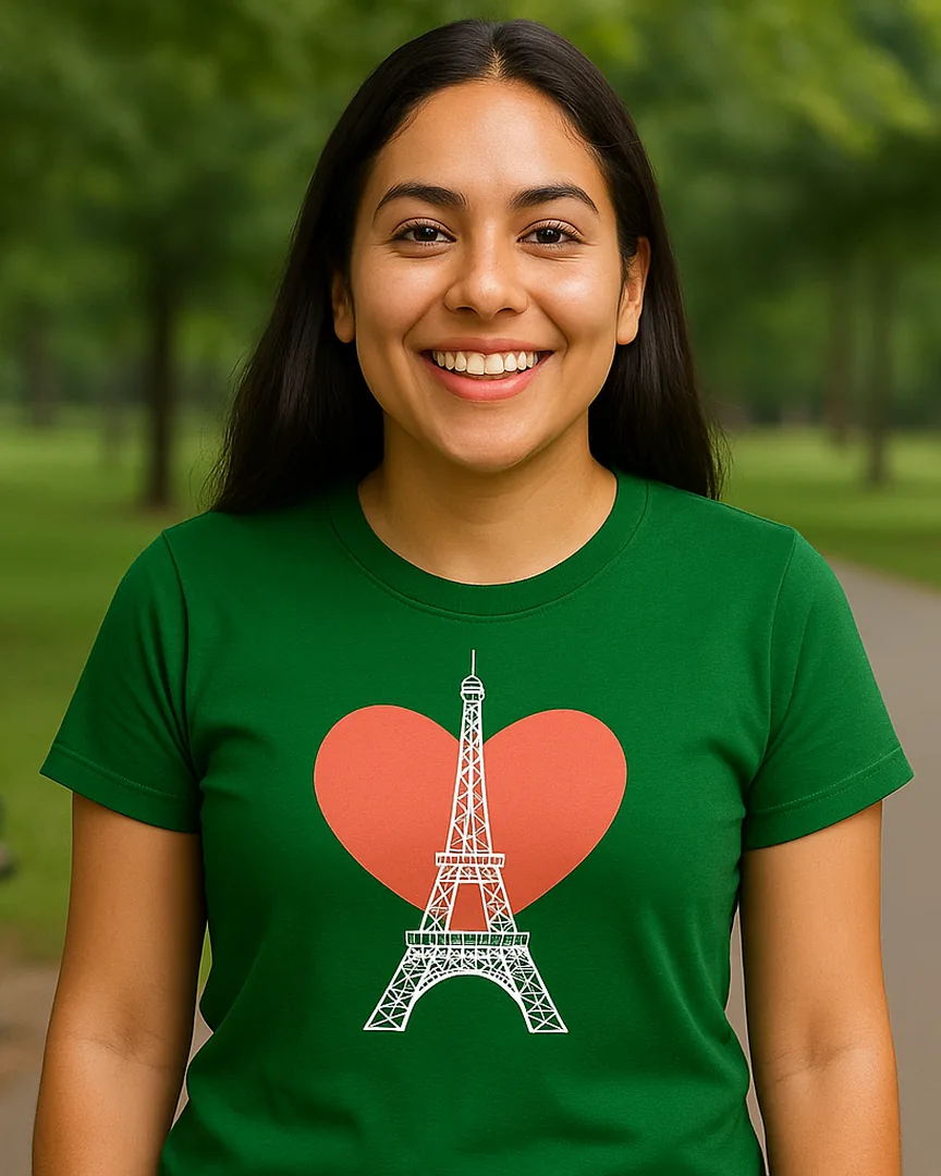 Camiseta París Torre Eiffel color Verde Cali