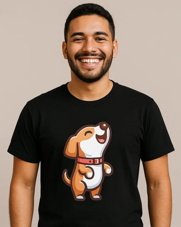 Camiseta Perrito Feliz color Negro
