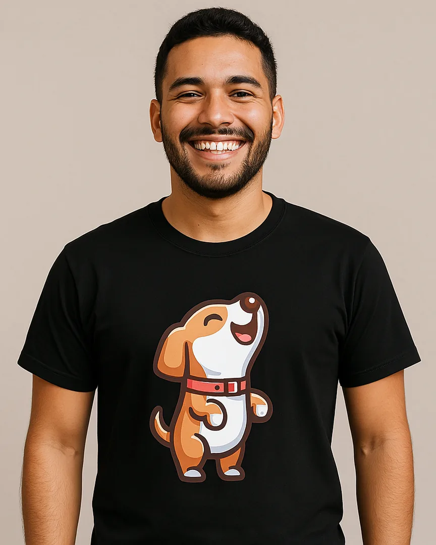 Camiseta Perrito Feliz color Negro
