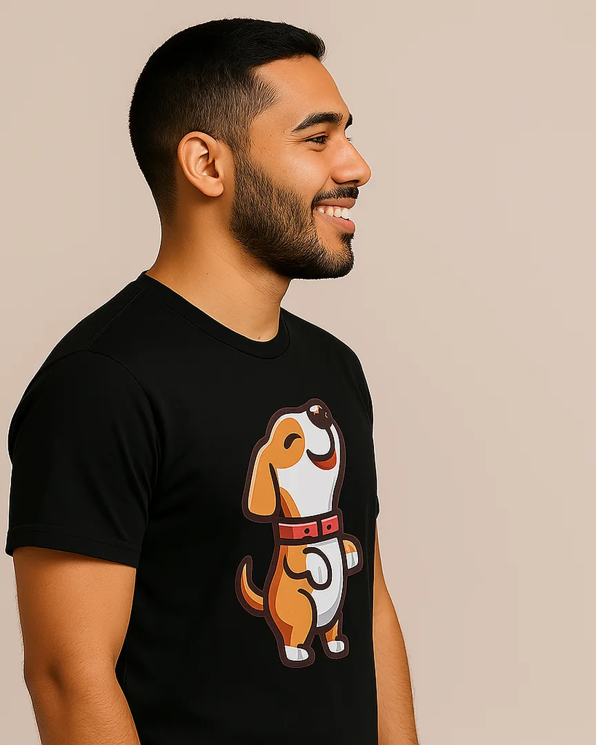 Camiseta Perrito Feliz color Negro