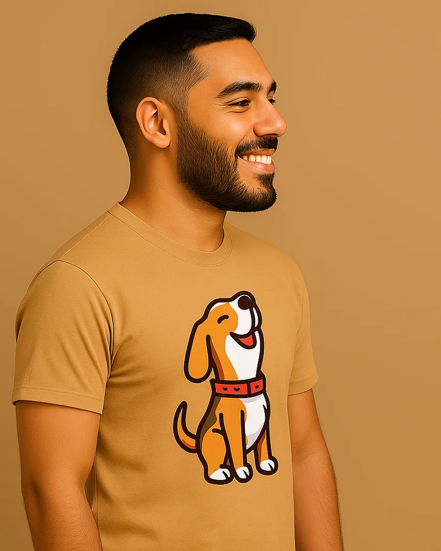 Camiseta Perrito Feliz color Camel