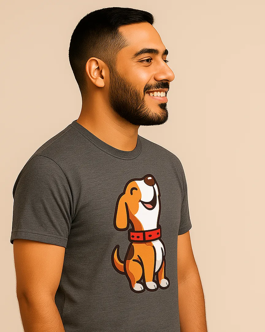 Camiseta Perrito Feliz color Gris Jaspe