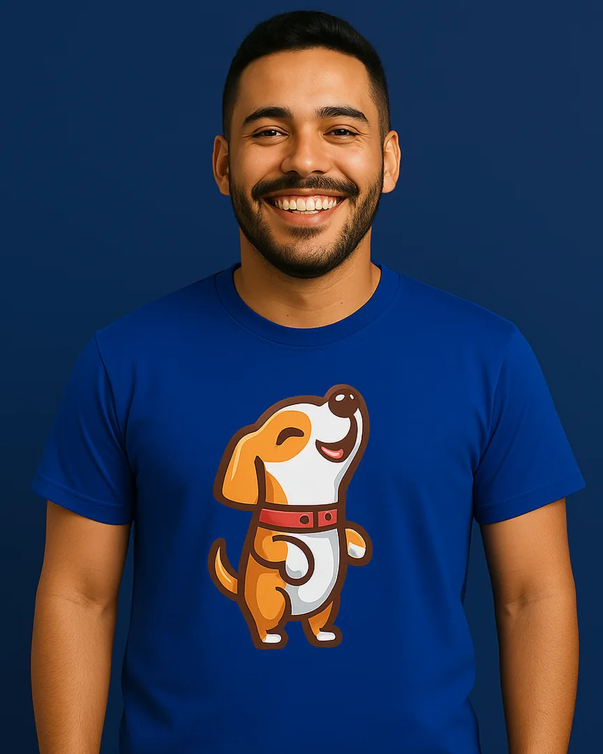 Camiseta Perrito Feliz color Azul Turqui