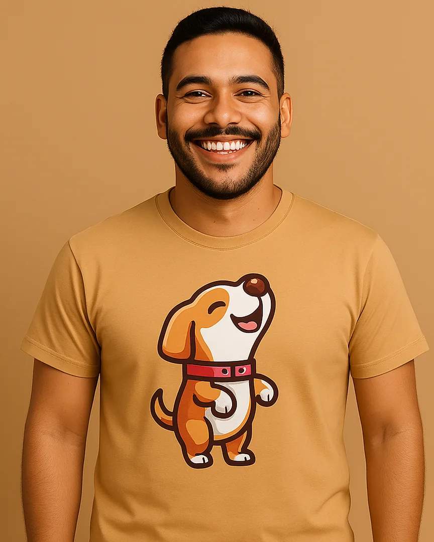 Camiseta Perrito Feliz color Camel