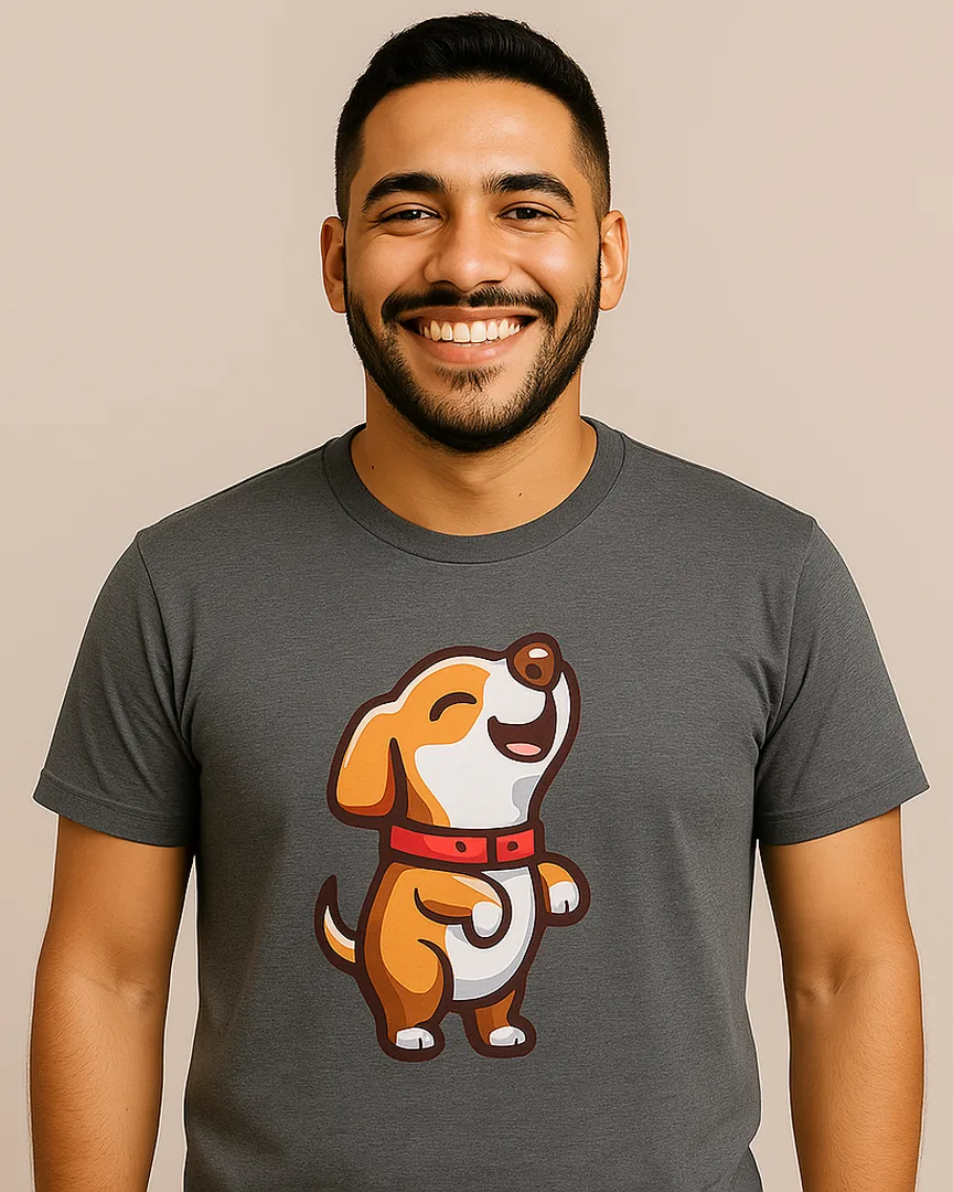 Camiseta Perrito Feliz color Gris Jaspe