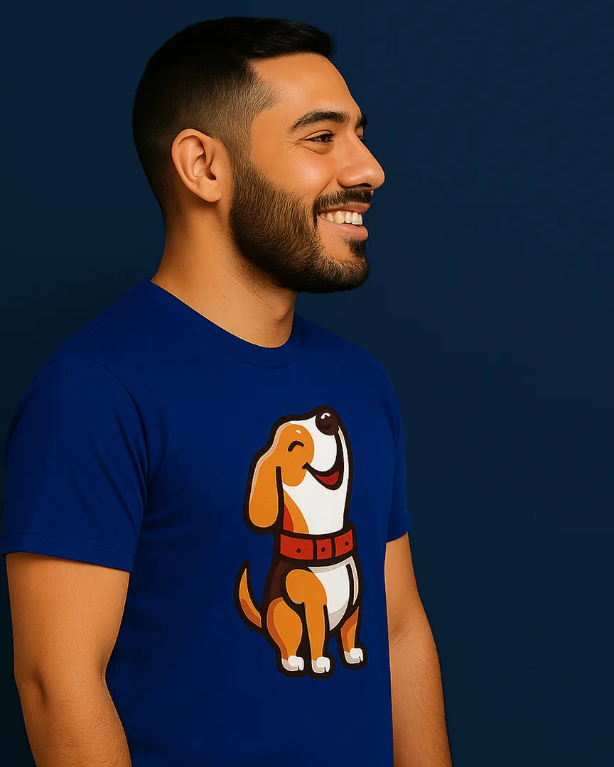 Camiseta Perrito Feliz color Azul Turqui
