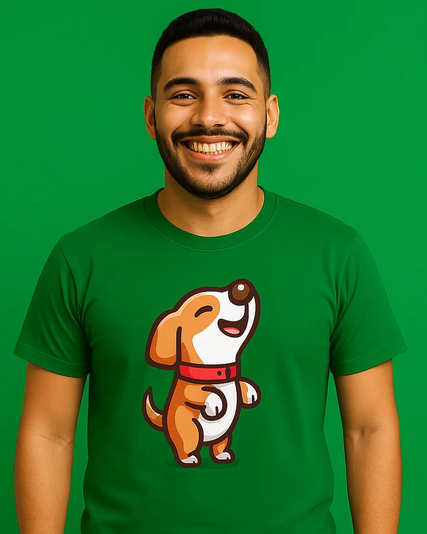 Camiseta Perrito Feliz color Verde Cali